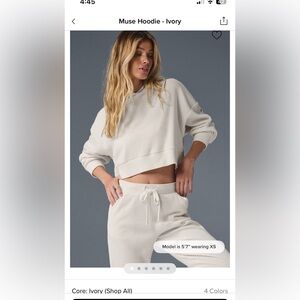 Alo yoga muse cropped hoodie